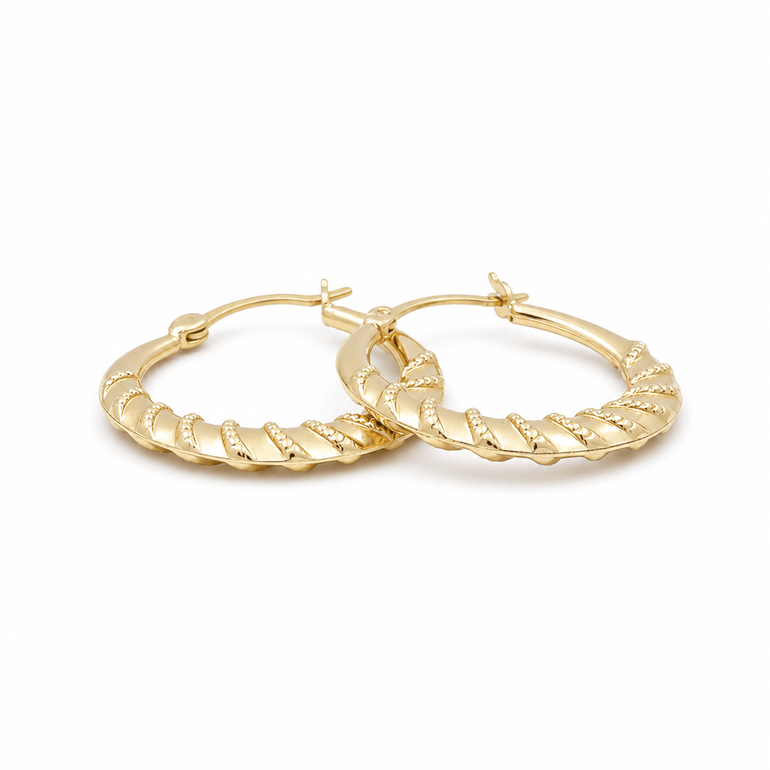 10K Yellow Gold Small Hoop Earrings - Miral Jewelry