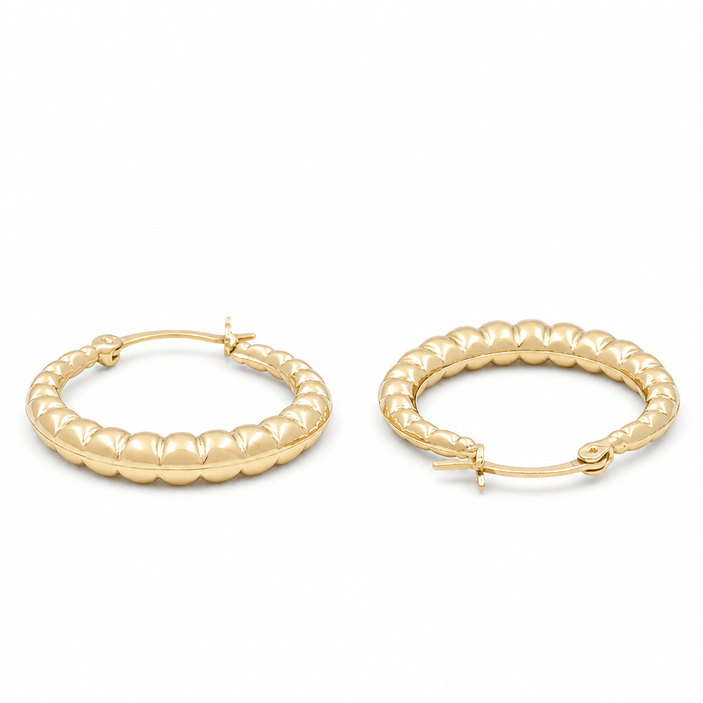 10K Yellow Gold Small Hoop Earrings - Miral Jewelry