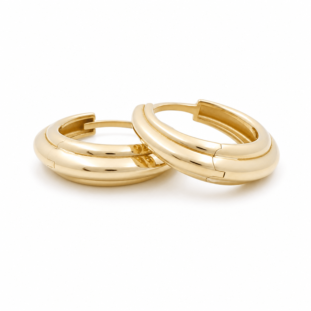 10K Yellow Gold Small Hoop Earrings - Miral Jewelry