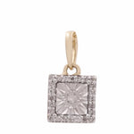 10k Yellow Gold Square Diamond Women's Pendant - Miral Jewelry
