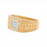 10k Yellow Gold Square with Cz Fashion Men's Ring - Miral Jewelry