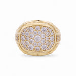 10k Yellow Gold Square with Cz Fashion Ring - Miral Jewelry