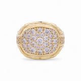 10k Yellow Gold Square with Cz Fashion Ring - Miral Jewelry