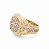 10k Yellow Gold Square with Cz Fashion Ring - Miral Jewelry
