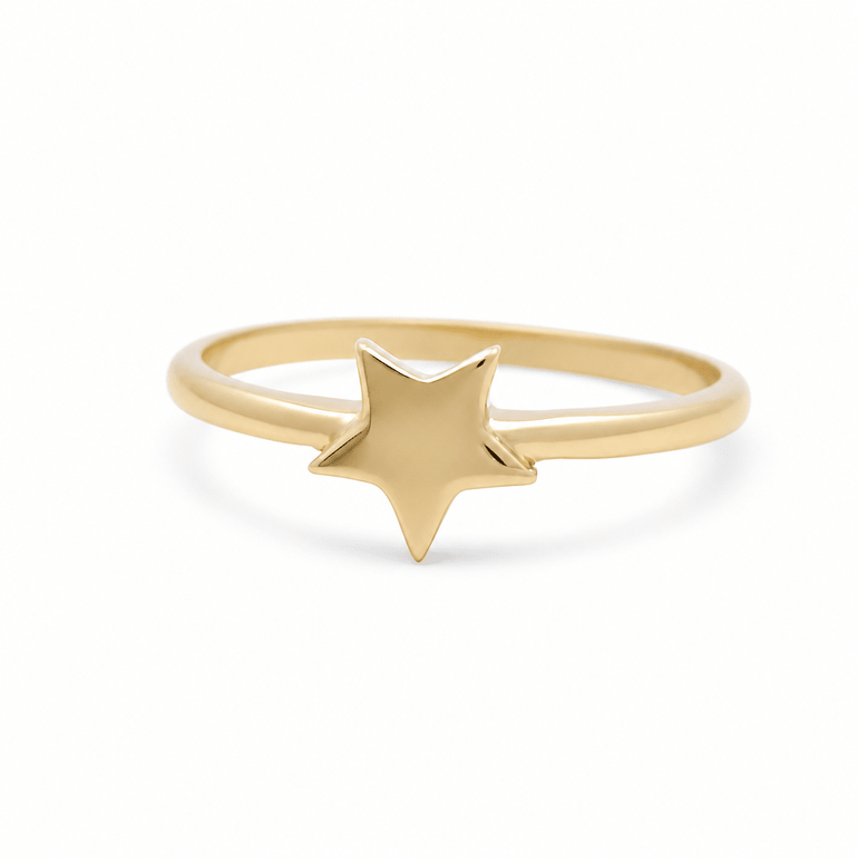 10K Yellow Gold Star Fashion Women's Ring - Miral Jewelry