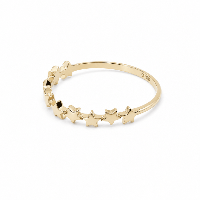 10K Yellow Gold Star Fashion Women's Ring - Miral Jewelry