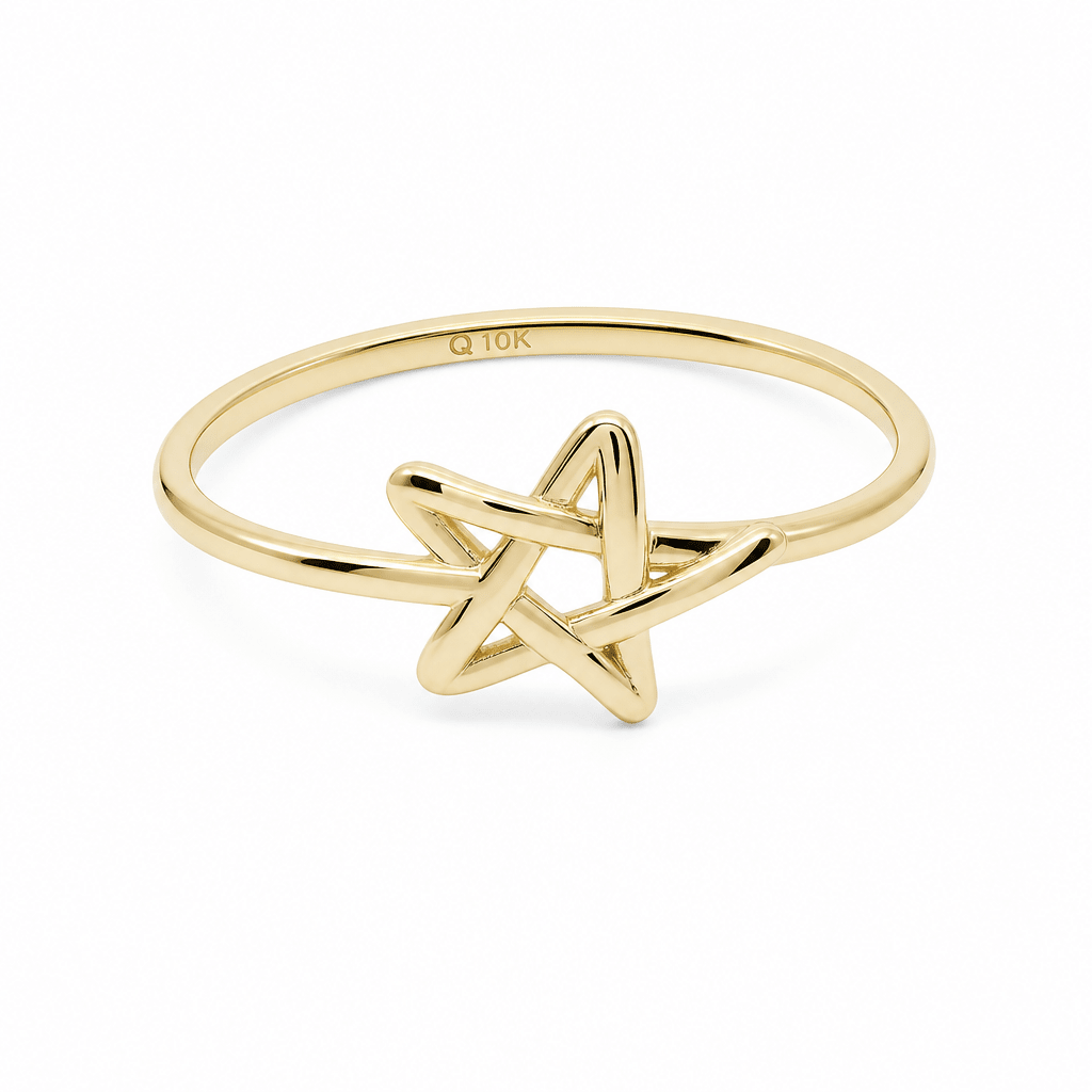 10K Yellow Gold Star Fashion Women's Ring - Miral Jewelry