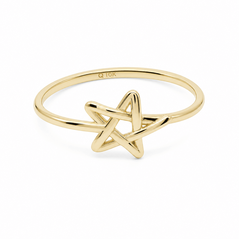 10K Yellow Gold Star Fashion Women's Ring - Miral Jewelry