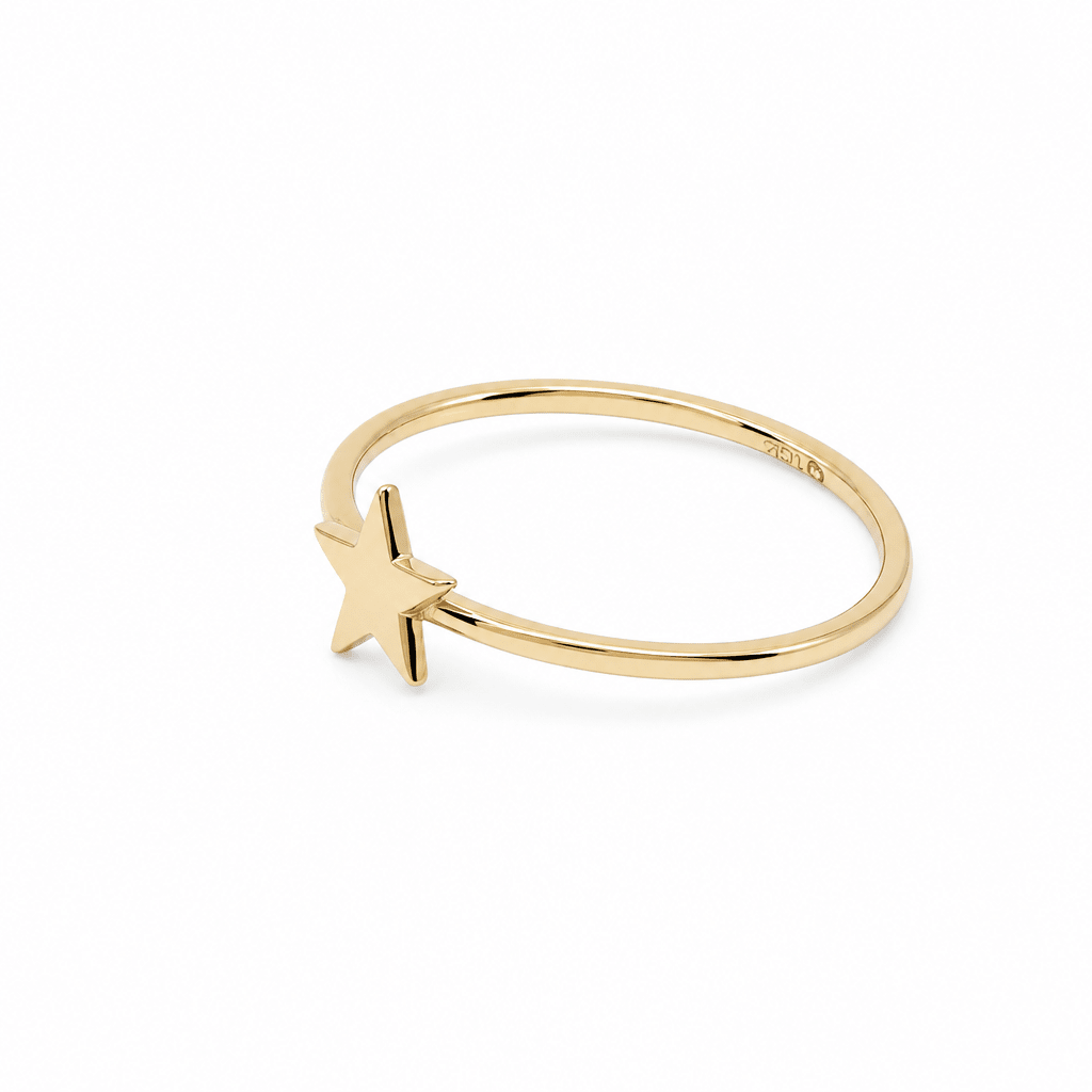 10K Yellow Gold Star Fashion Women's Ring - Miral Jewelry
