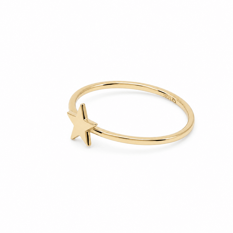 10K Yellow Gold Star Fashion Women's Ring - Miral Jewelry