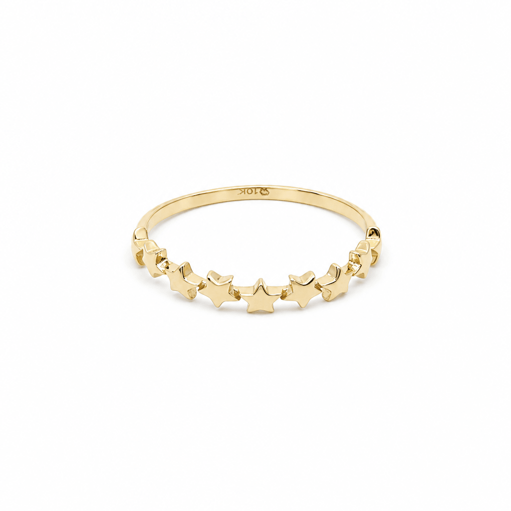 10K Yellow Gold Star Fashion Women's Ring - Miral Jewelry