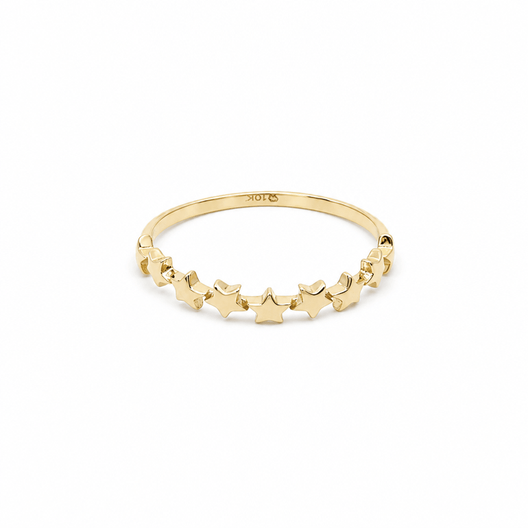 10K Yellow Gold Star Fashion Women's Ring - Miral Jewelry