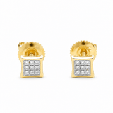 10K Yellow Gold Stud Diamond Earrings with 0.05Tw Round Diamonds - Miral Jewelry