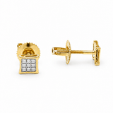 10K Yellow Gold Stud Diamond Earrings with 0.05Tw Round Diamonds - Miral Jewelry