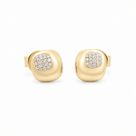 10K Yellow Gold Stud Diamond Earrings with 0.12Tw Round Diamonds - Miral Jewelry