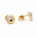 10K Yellow Gold Stud Diamond Earrings with 0.12Tw Round Diamonds - Miral Jewelry