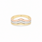 10K Yellow Gold Tri Color Fashion Women's Ring - Miral Jewelry