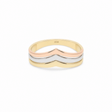 10K Yellow Gold Tri Color Fashion Women's Ring - Miral Jewelry