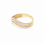 10K Yellow Gold Tri Color Fashion Women's Ring - Miral Jewelry