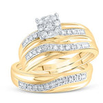 10k Yellow Gold Trio 3 Pieces Set with 0.33Tw Round Diamonds - Miral Jewelry