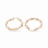 10K Yellow Gold Twisted Hoop Earrings - Miral Jewelry