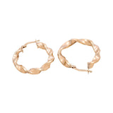 10K Yellow Gold Twisted Hoop Earrings - Miral Jewelry