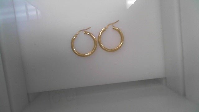 10K Yellow Gold Twisted Hoop Earrings - Miral Jewelry