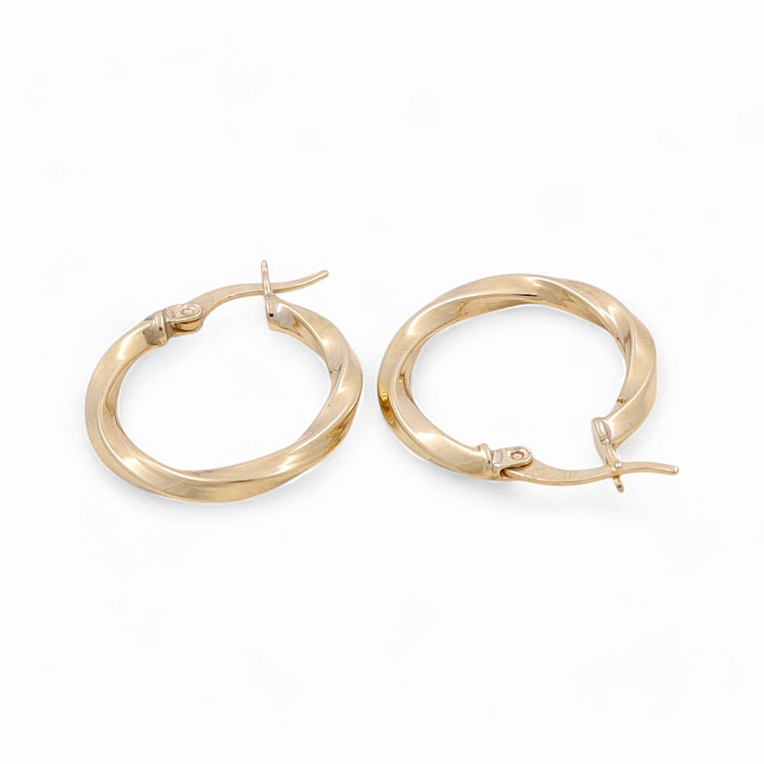 10K Yellow Gold Twisted Hoop Earrings - Miral Jewelry