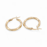 10K Yellow Gold Twisted Hoop Earrings - Miral Jewelry