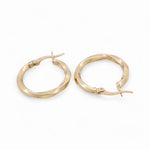10K Yellow Gold Twisted Hoop Earrings - Miral Jewelry