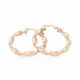 10K Yellow Gold Twisted Hoop Earrings - Miral Jewelry