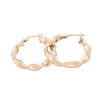 10K Yellow Gold Twisted Hoop Earrings - Miral Jewelry