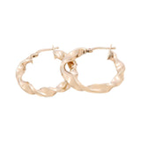 10K Yellow Gold Twisted Hoop Earrings - Miral Jewelry