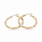 10K Yellow Gold Twisted Hoop Earrings - Miral Jewelry