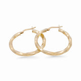 10K Yellow Gold Twisted Hoop Earrings - Miral Jewelry