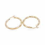 10K Yellow Gold Twisted Hoop Earrings - Miral Jewelry