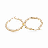 10K Yellow Gold Twisted Hoop Earrings - Miral Jewelry