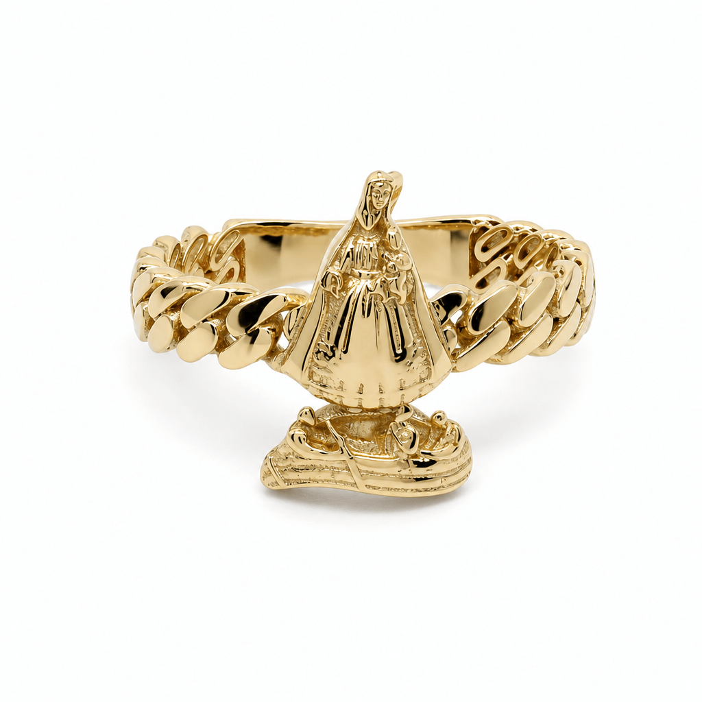 10K Yellow Gold Virgen De La Caridad Fashion Women's Ring - Miral Jewelry
