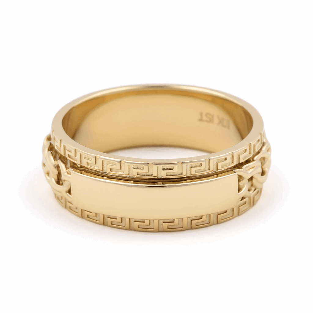 10K Yellow Gold Wedding Band Men's Ring - Miral Jewelry