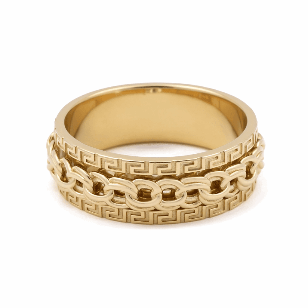 10K Yellow Gold Wedding Band Men's Ring - Miral Jewelry