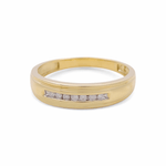 10K Yellow Gold Wedding Band with 0.08Tw Round Diamonds - Miral Jewelry