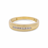 10K Yellow Gold Wedding Band with 0.08Tw Round Diamonds - Miral Jewelry