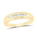 10K Yellow Gold Wedding Band with 0.08Tw Round Diamonds - Miral Jewelry