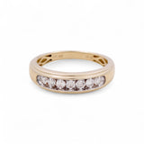 10K Yellow Gold Wedding Band with 0.50Tw Round Diamonds - Miral Jewelry