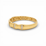 10K Yellow Gold Wedding Band with CZ Ring - Miral Jewelry