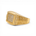 10k Yellow Gold with Cz Fashion Men's Ring - Miral Jewelry