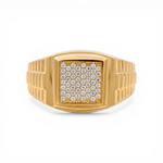 10k Yellow Gold with Cz Fashion Men's Ring - Miral Jewelry