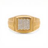 10k Yellow Gold with Cz Fashion Men's Ring - Miral Jewelry