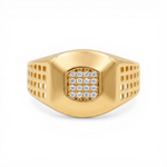 10k Yellow Gold with Cz Fashion Men's Ring - Miral Jewelry