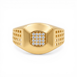 10k Yellow Gold with Cz Fashion Men's Ring - Miral Jewelry